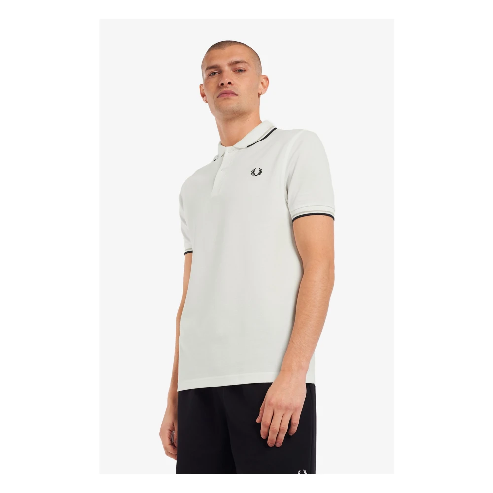 Fred Perry Slim Fit Twin Tipped Polo White Heren