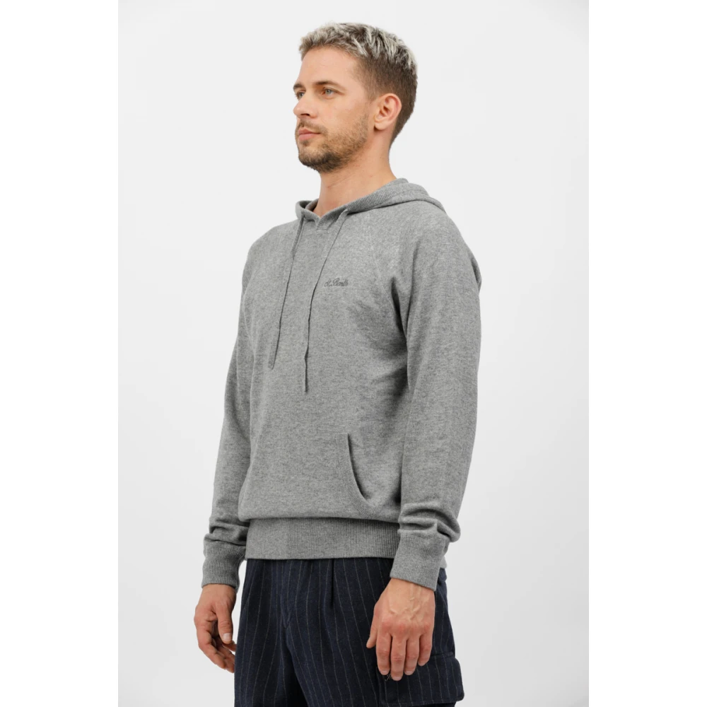 MC2 Saint Barth Geborduurd logo hoodie Willbur sweatshirt Gray Heren