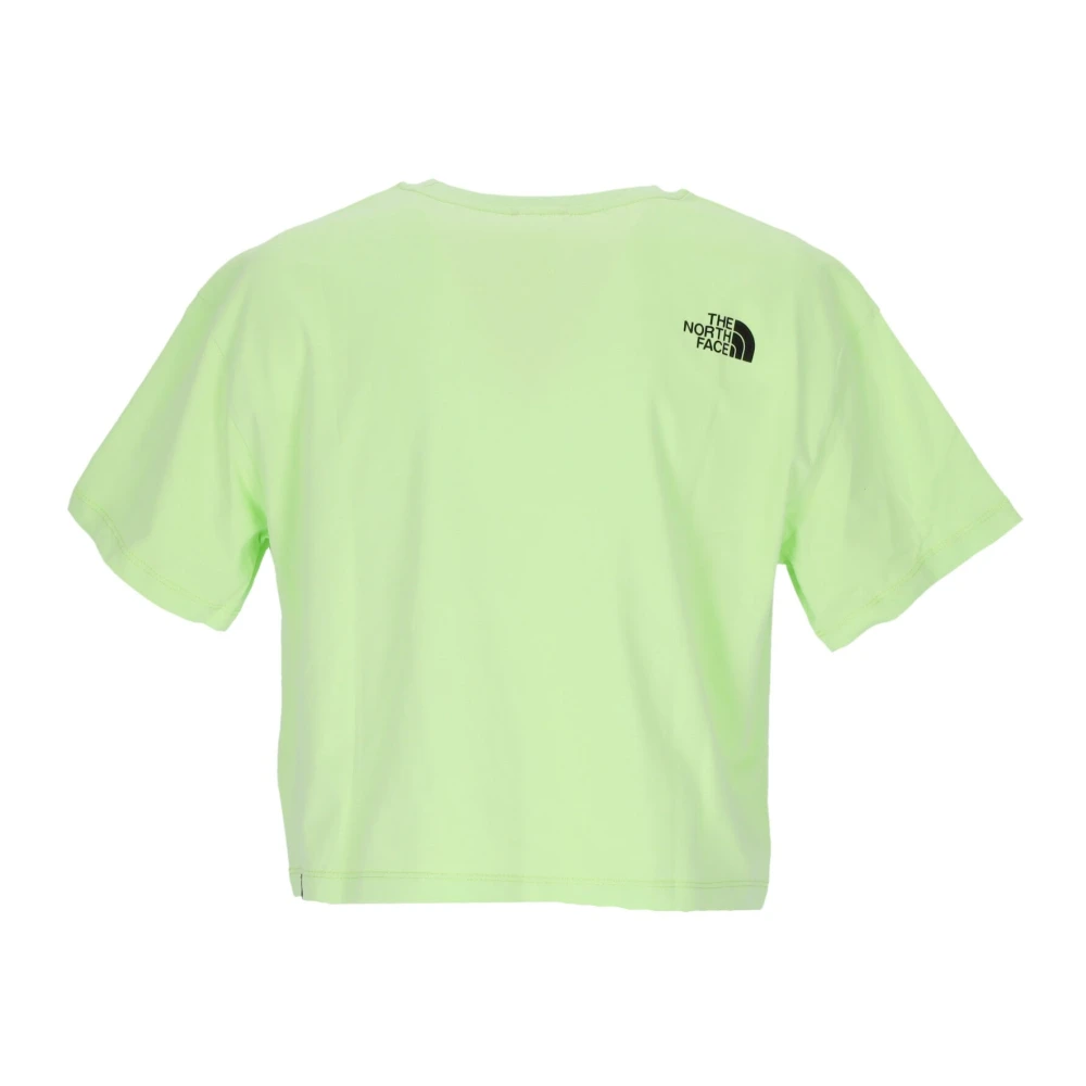 The North Face Groene Crop Tee met Logo Print Green Dames