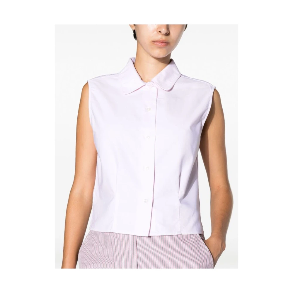 Thom Browne Roze Mouwloos Overhemd Pink Dames