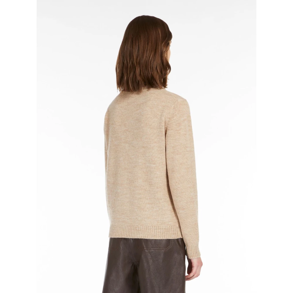 Weekend Alpaca en wol ronde hals trui Beige Dames