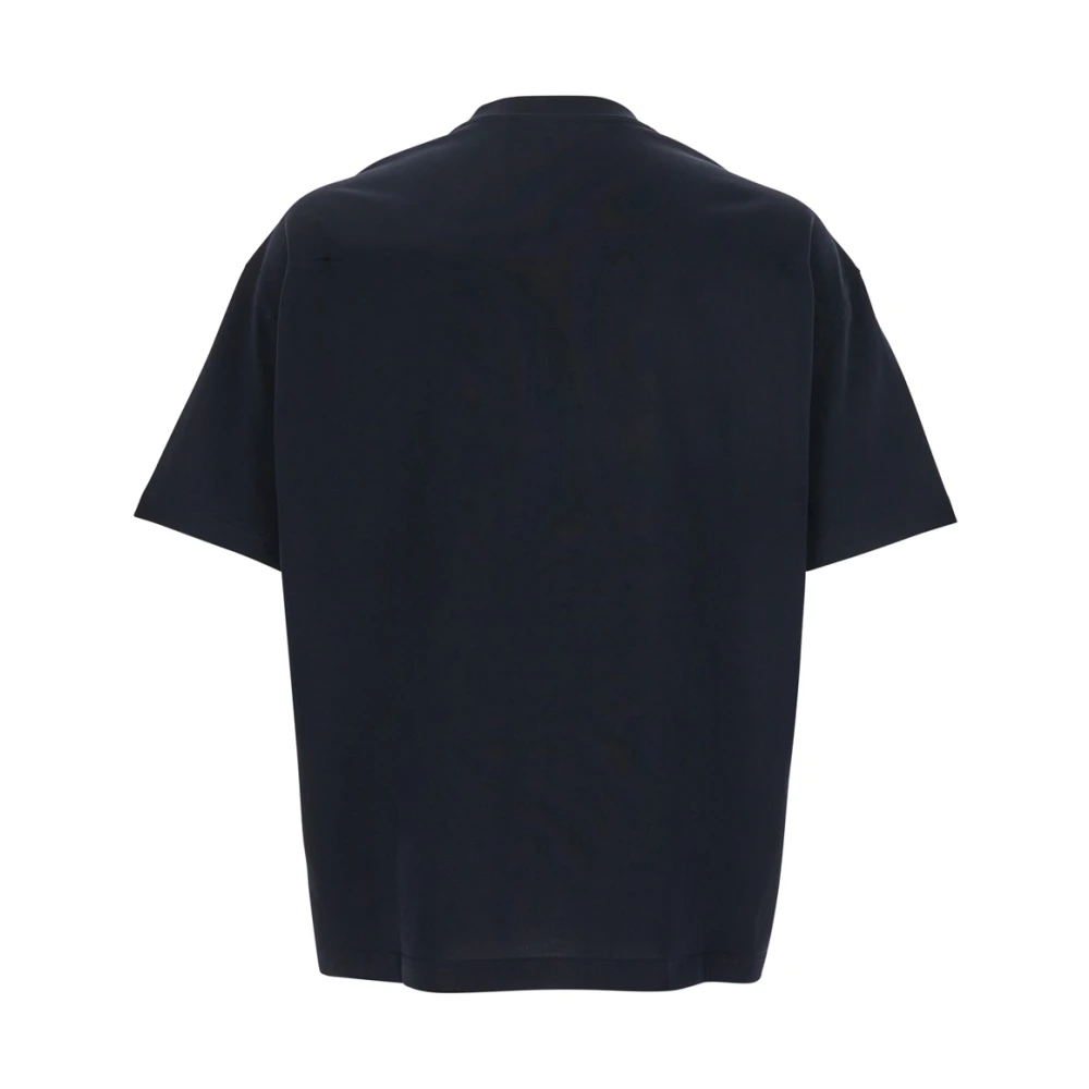Emporio Armani Blauw Crewneck T-shirt met Logo Borduursel Blue Heren