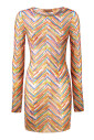 robe-longue-en-tulle-a-manches-longues-chevron-multicolore