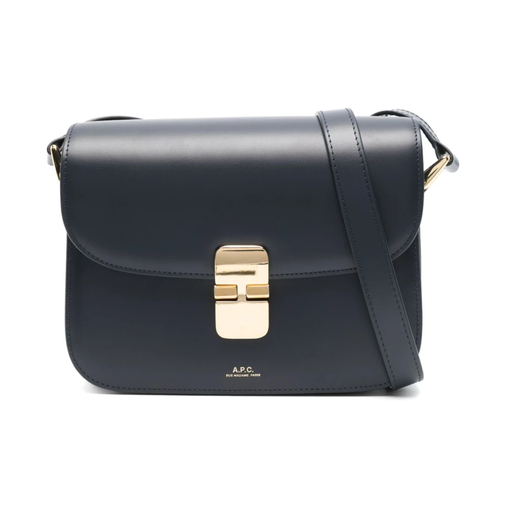 A.p.c. Blauwe Schoudertas met Voorste Sluiting Blue Dames
