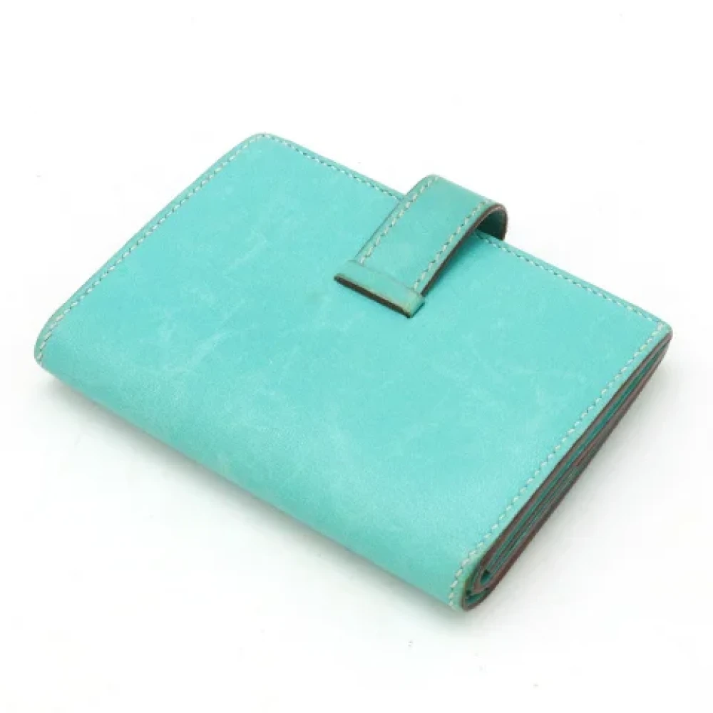 Hermès Vintage Pre-owned Leather wallets Green Dames