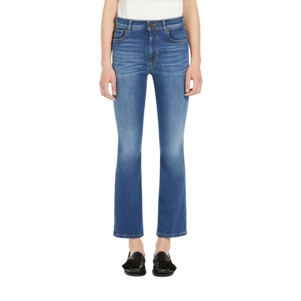 Max Mara Rapallo Cropped Denim Jeans Blue Dames