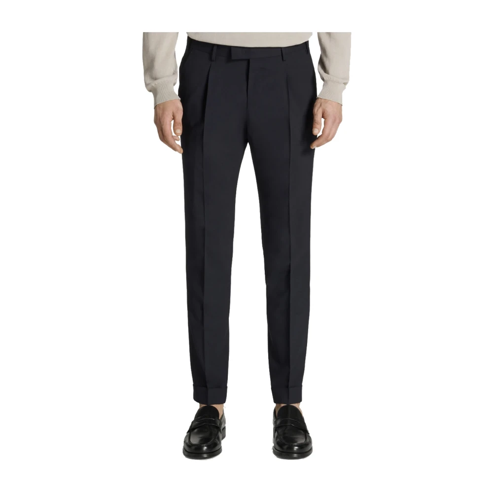 PT Torino Slim Fit Wollen Broek Blue Heren