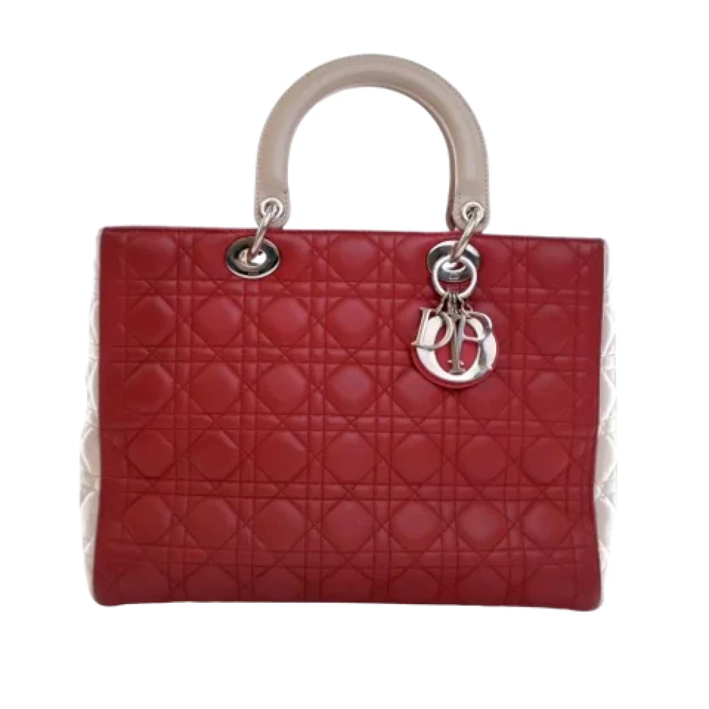 Dior Vintage Pre-owned Leather handbags Red Dames