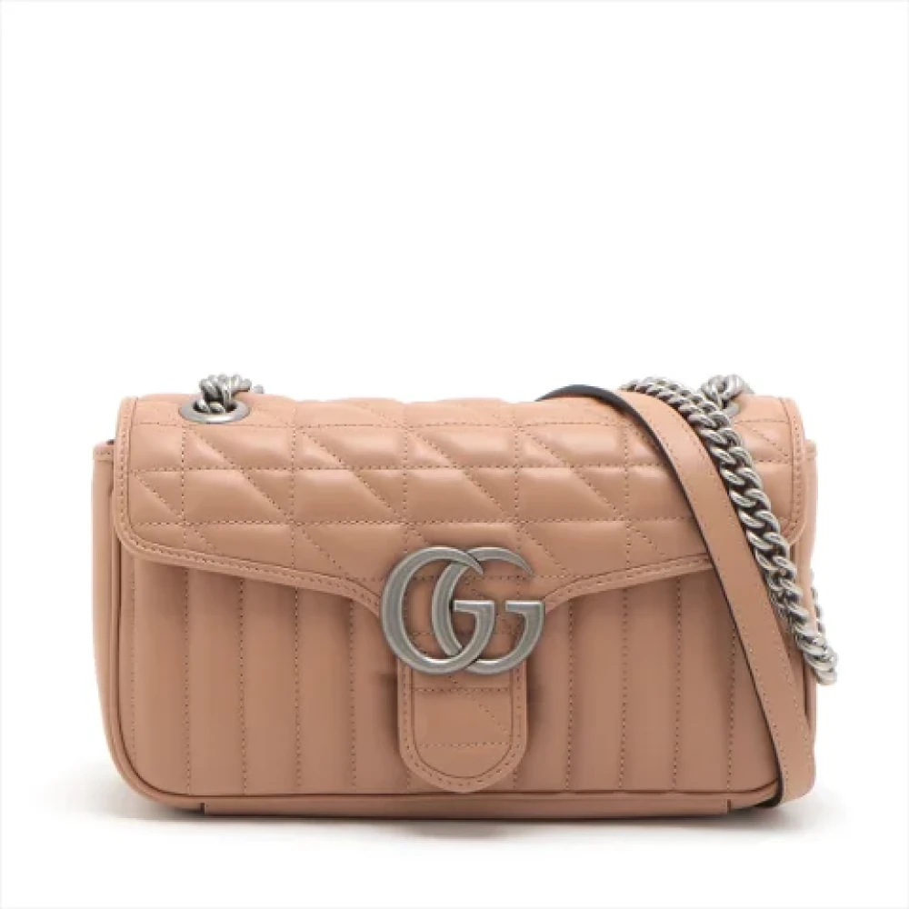Gucci Vintage Pre-owned Leather gucci-bags Beige Dames