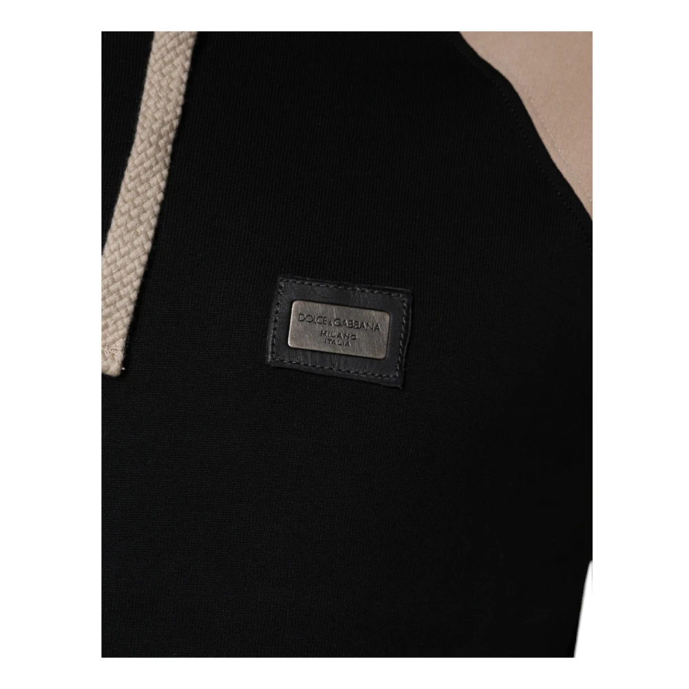 Dolce & Gabbana Hoodie met logoplaquette Black Heren