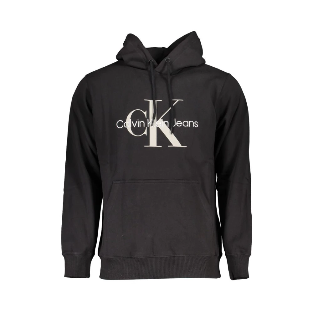 Calvin Klein , Hoodies, Male, Black, 2XL, Hooded Sweatshirt