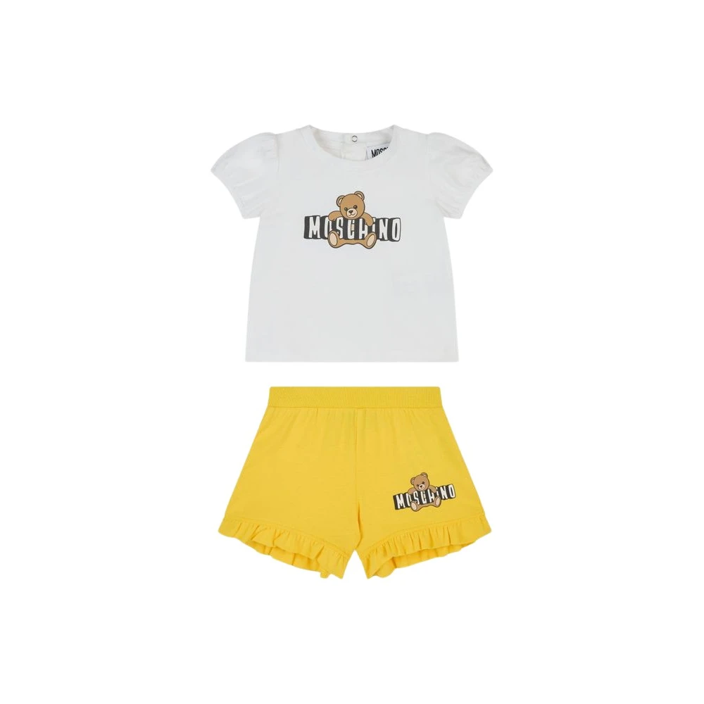 Moschino Girls Multicolor Kids Sets, 12 M, Cotton Jersey T-Shirt And Shorts Set