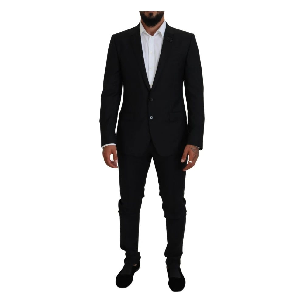 Dolce & Gabbana Zwart enkellange 2-delige MARTINI-pak Black Heren