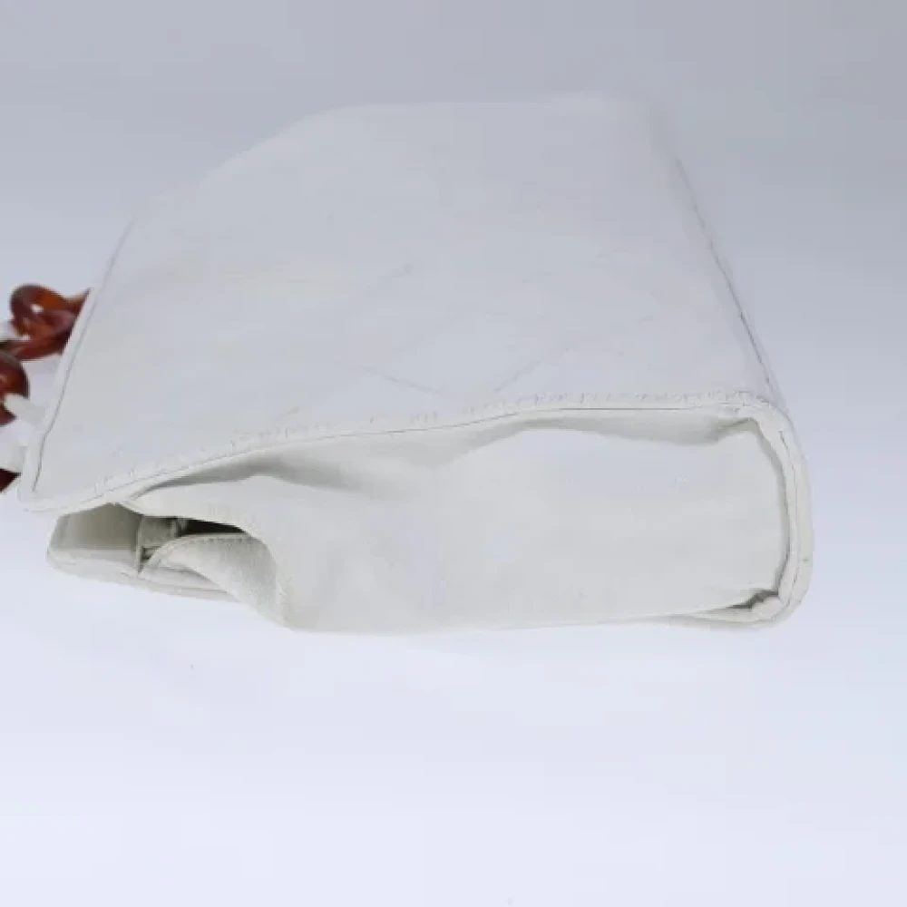 Chanel Vintage Pre-owned Leather shoulder-bags White Dames