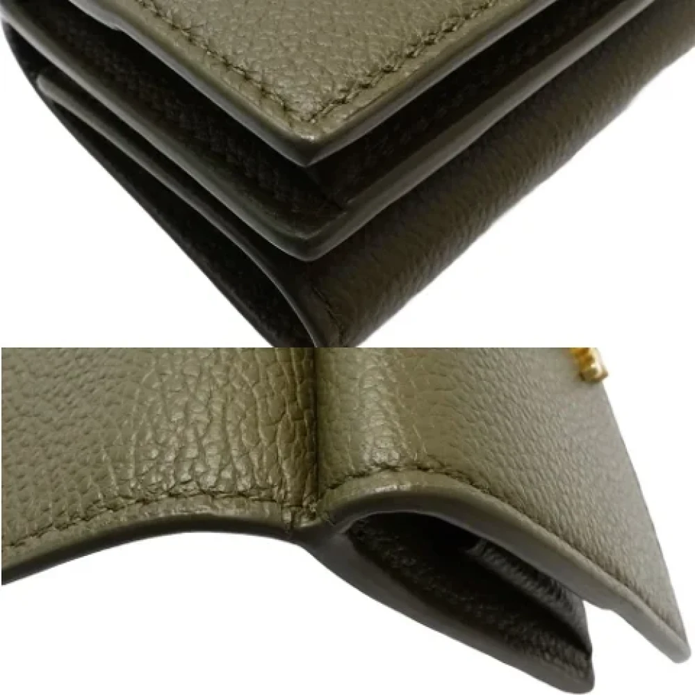 Saint Laurent Vintage Pre-owned Leather wallets Green Dames