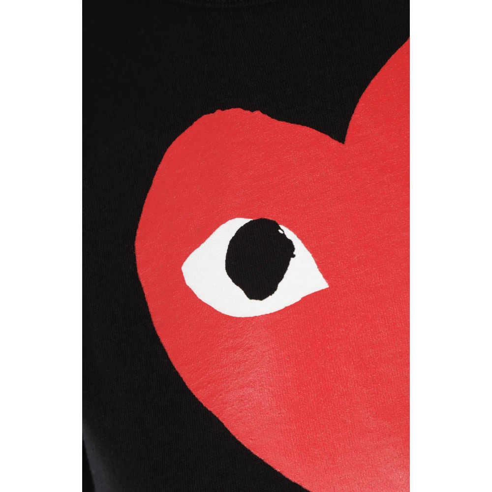 Comme des Garçons Play Zwart T-shirt met hartprint Black Dames