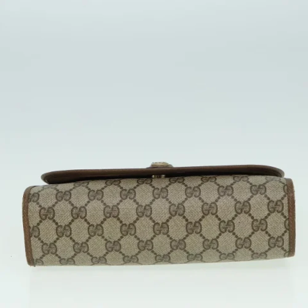 Gucci Vintage Pre-owned Leather clutches Beige Dames