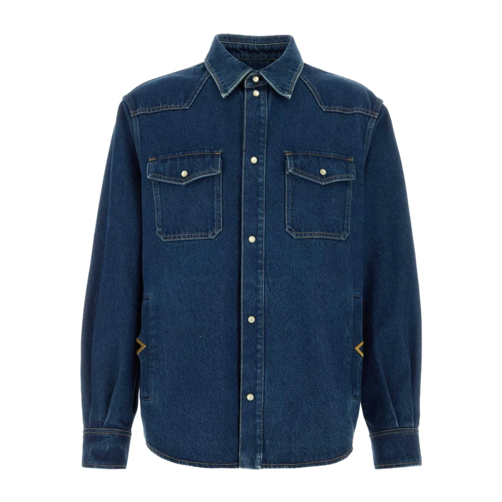 Valentino Garavani Camisa Vaquera Vlogo Shirts Hombre Azul M