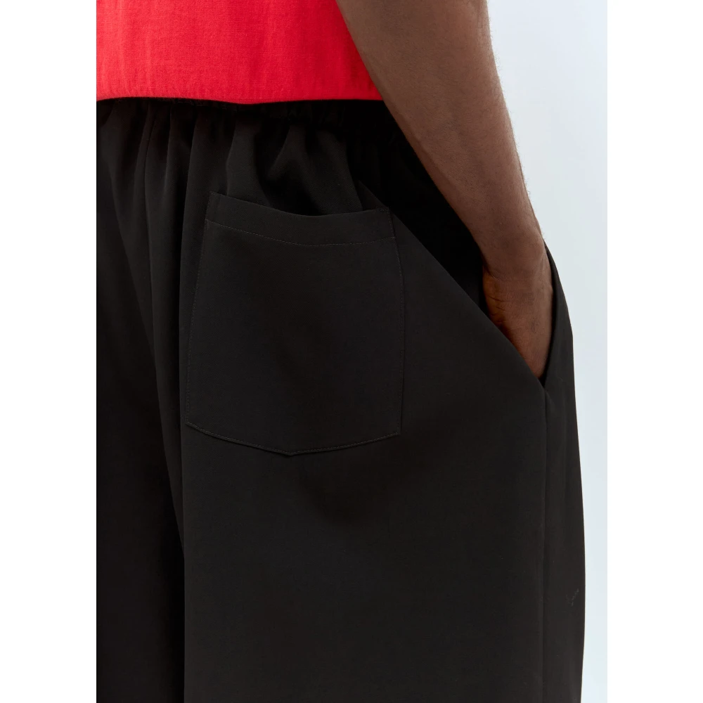 The Row Wollen Trekkoord Shorts Black Heren