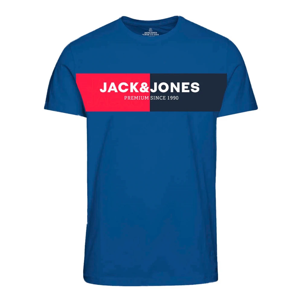 Jack & jones Heren Grafisch Print T-Shirt Blue Heren