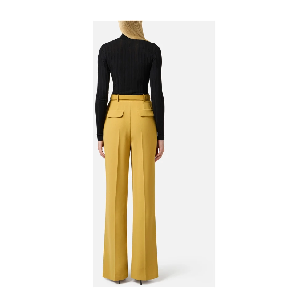 Elisabetta Franchi Zwarte Geribbelde Hoge Nek Body Top Black Dames