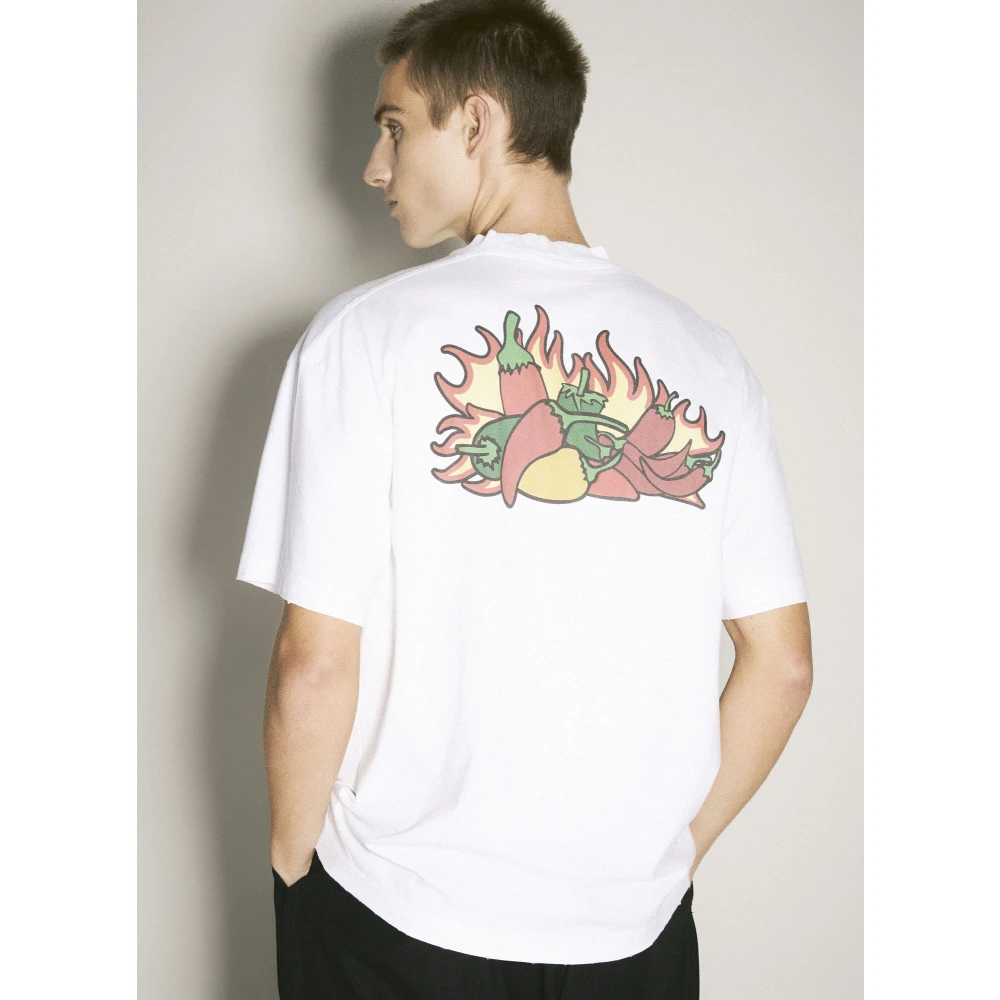 032c Grafische Fruitprint Katoenen T-shirt White Heren