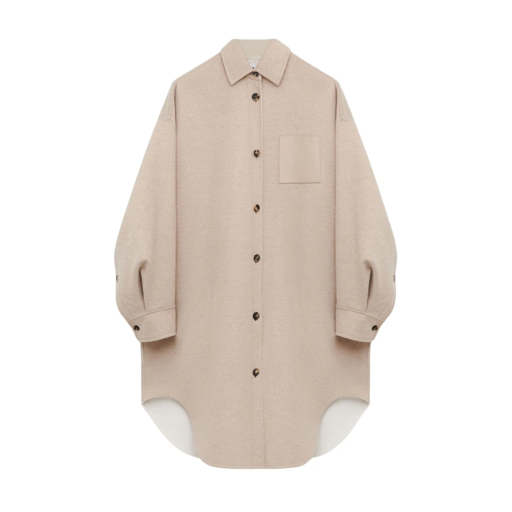 Loewe Women's Beige Coat In Wool And Cashmere - Shirt Dresses - Xs - Dresses