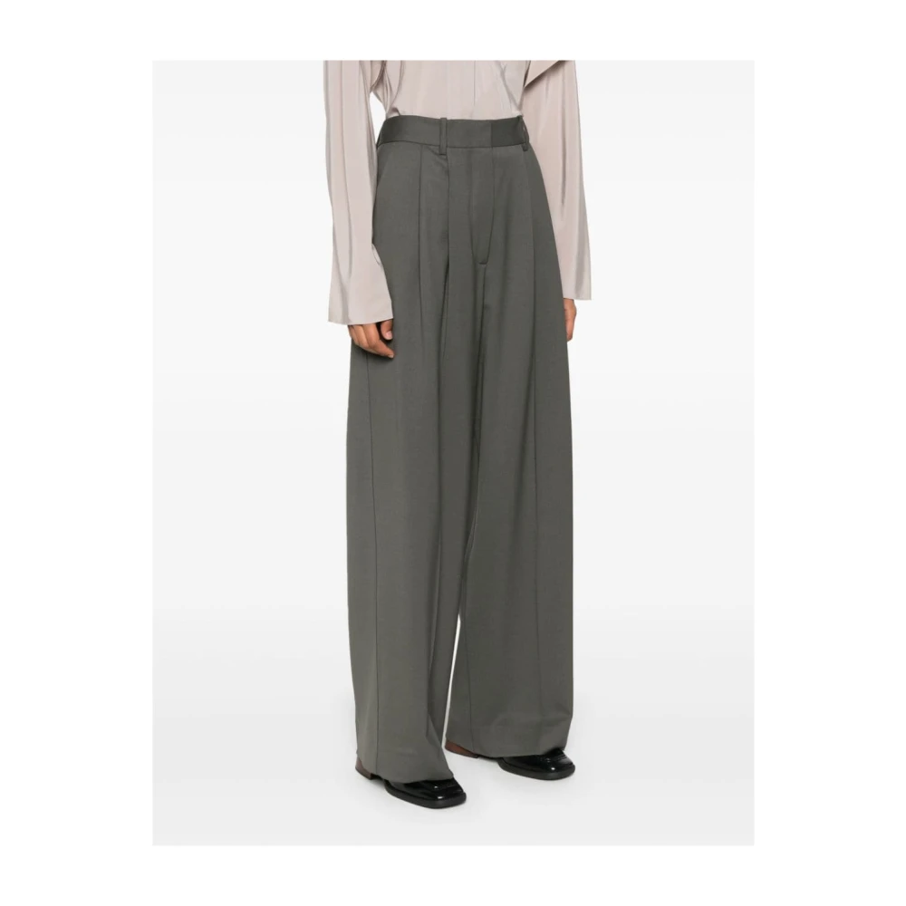 P.a.r.o.s.h. Grijze Wollen Twill Broek Gray Dames