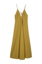 khaki-poplin-v-neck-dress