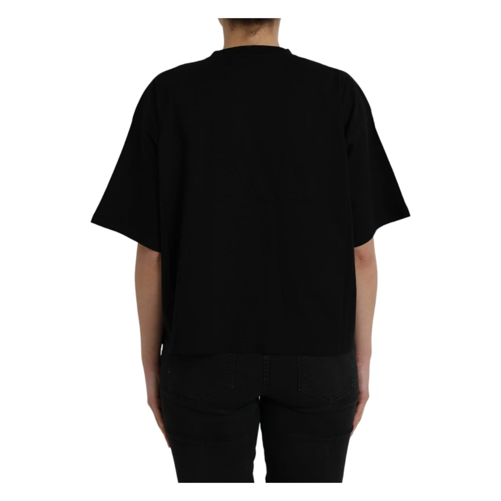 Balenciaga Cotton Logo T-Shirt Black Dames
