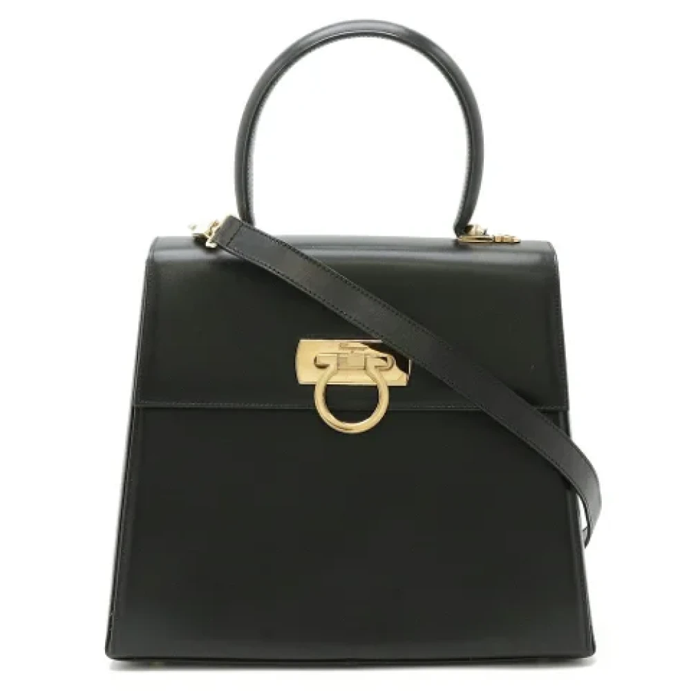 Salvatore Ferragamo Pre-owned Leather handbags Black Dames