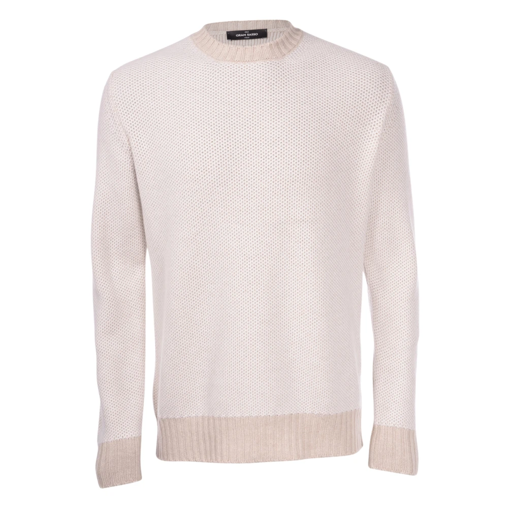 Gran Sasso Rondgebreide trui met ronde hals Beige Heren