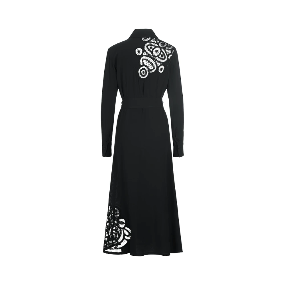 RIANI Elegante Zwarte Jurk met Macramé Details Black Dames