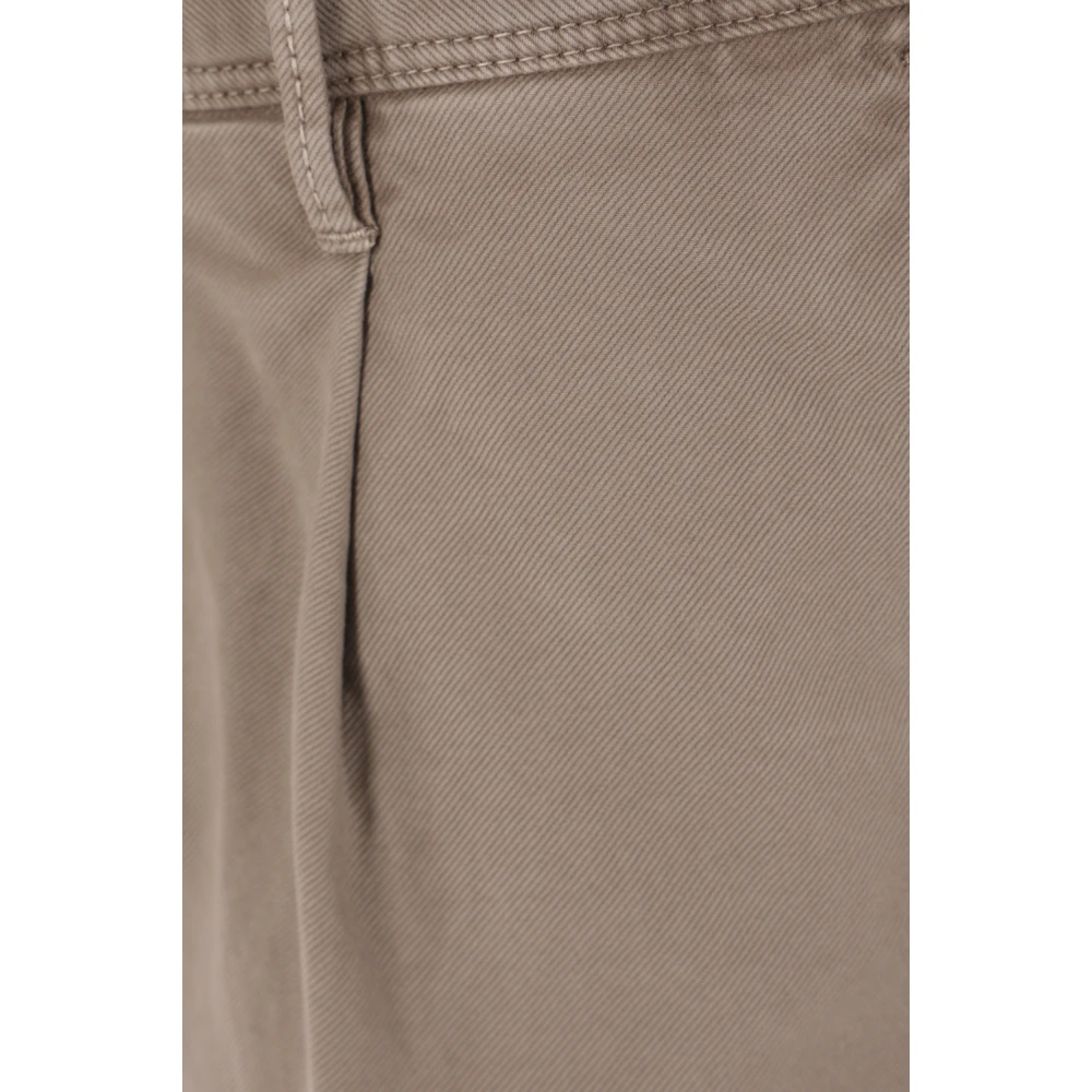 Incotex Bruine Stretchkatoenen Broek Beige Heren