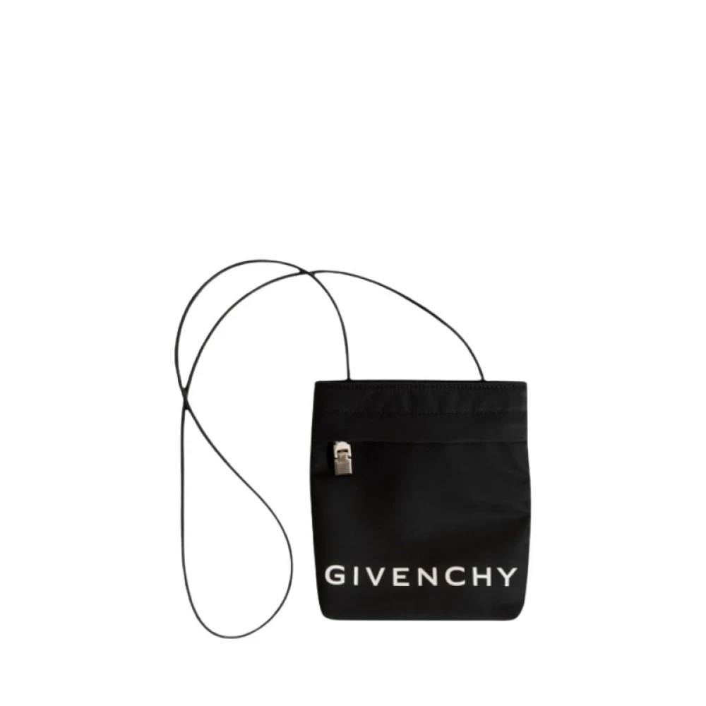 Givenchy Zwarte logo-pouch met band Zwart Heren
