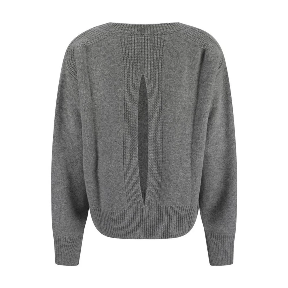 Sa Su Phi Kasjmiertrui met Cut-Out Achterdetail Gray Dames