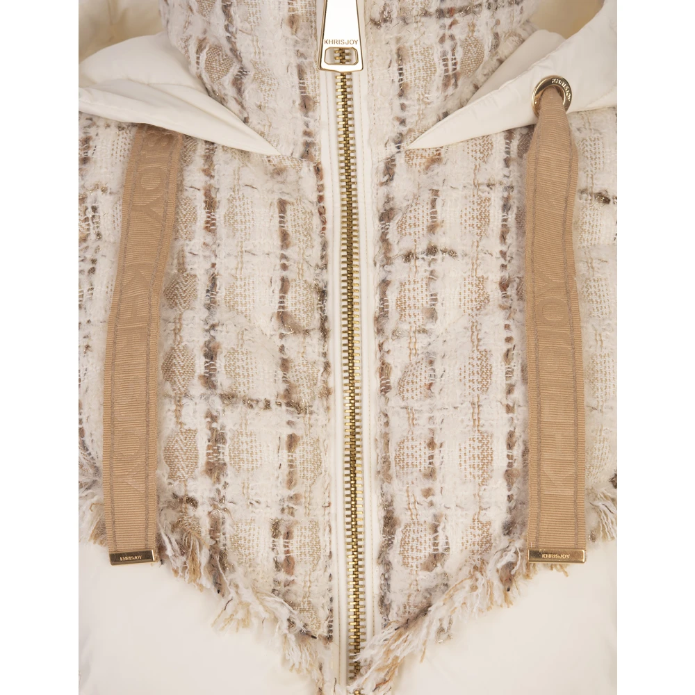 Khrisjoy Witte Gebreide Donsjas met Tweed White Dames