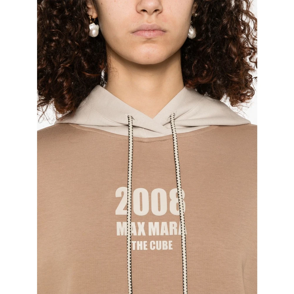 Max Mara Beige Hoodie met Voorzak Brown Dames