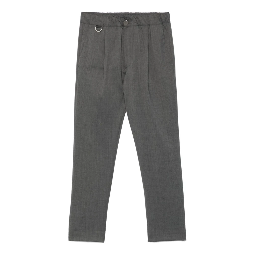 Low Brand Grijze Wollen Broek D-Ring Detail Gray Heren