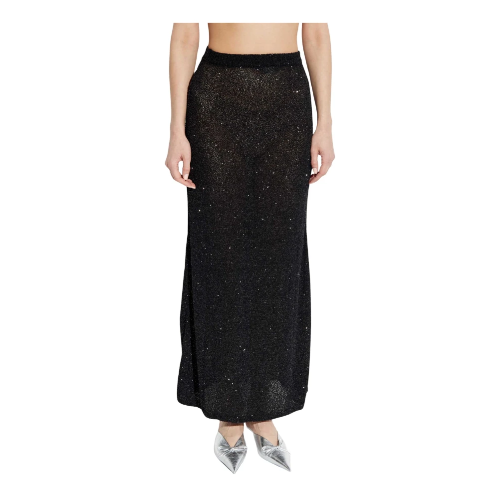 Balenciaga Maxi-rok met decoratieve afwerking Black Dames