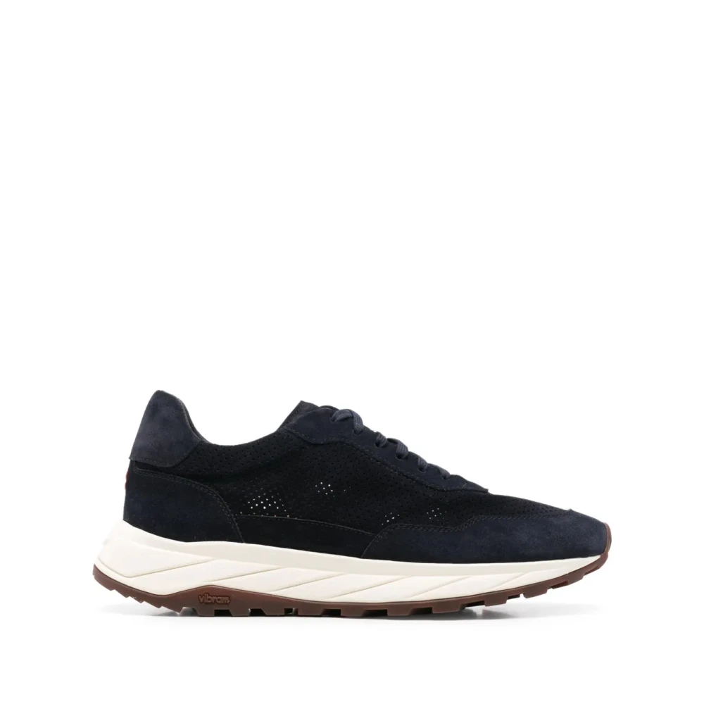 Henderson Blauwe Suède Casual Sneakers Heren Schoenen