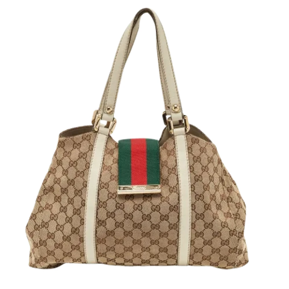 Gucci Vintage Pre-owned Fabric gucci-bags Beige Dames