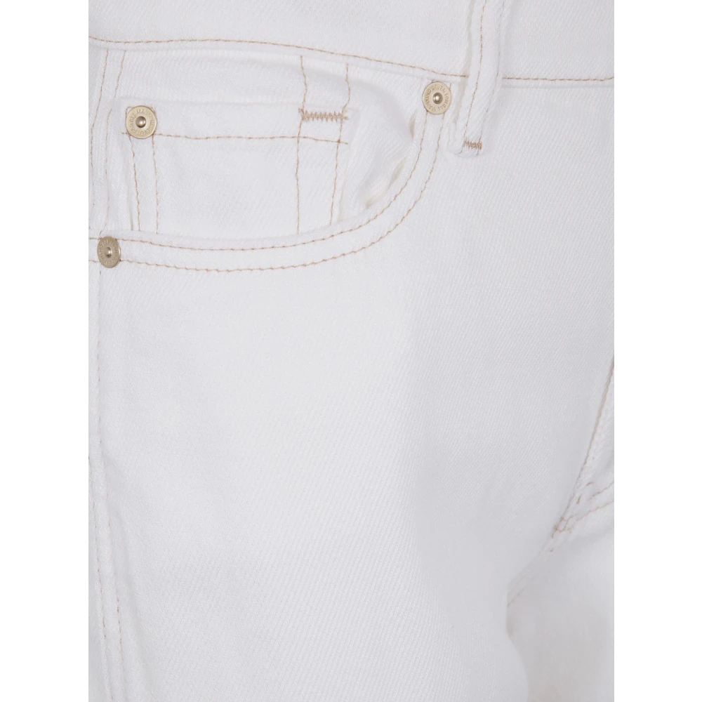 7 For All Mankind Jeans Straight Pre-owned White Dames