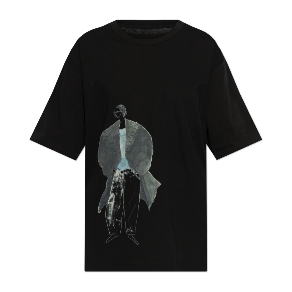 Y-3 T-shirt met print Black Dames