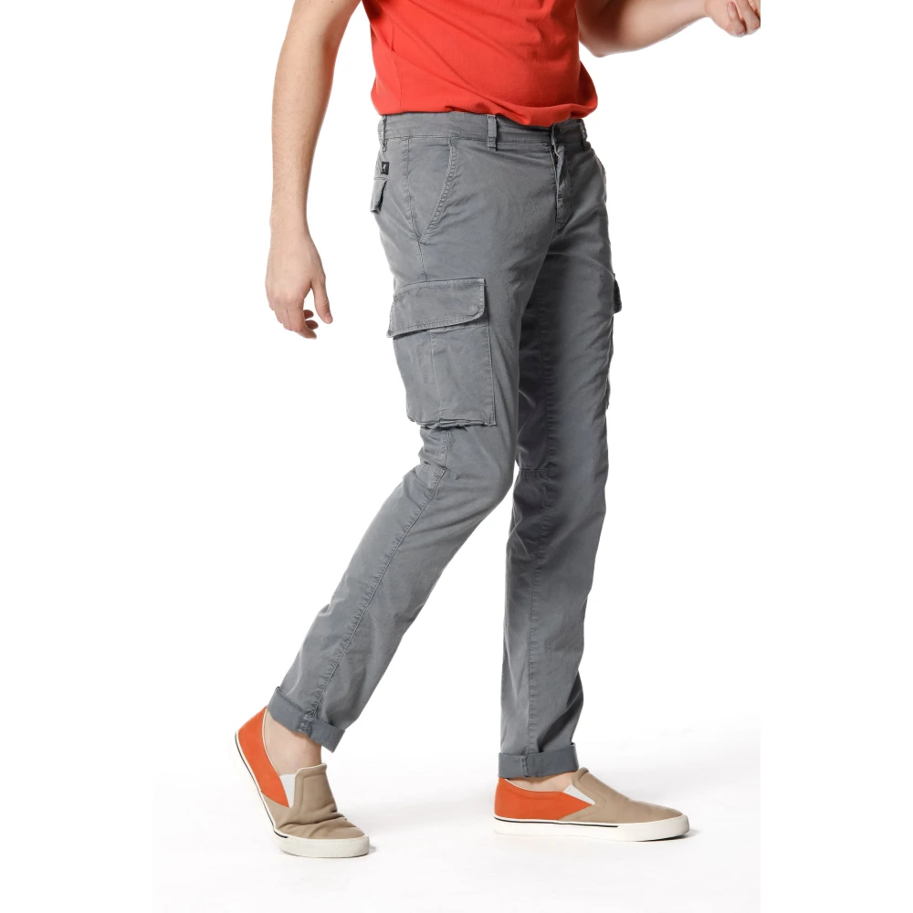 Mason's Slim Fit Cargo Broek met Unieke Chile Stijl Gray Heren