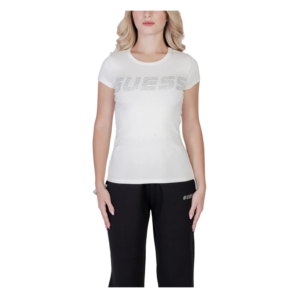 Guess Wit T-shirt met print korte mouwen White Dames
