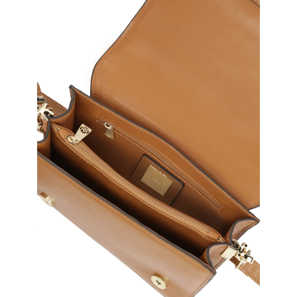 Kazar Leren handtas met gewatteerde klep en twee banden Brown Dames