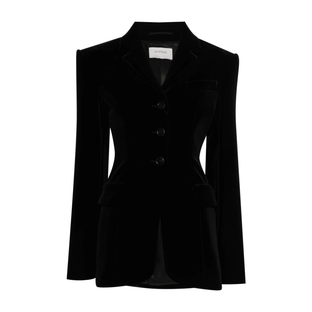 SPORTMAX Zwarte Jacks voor Actieve Levensstijl Black Dames