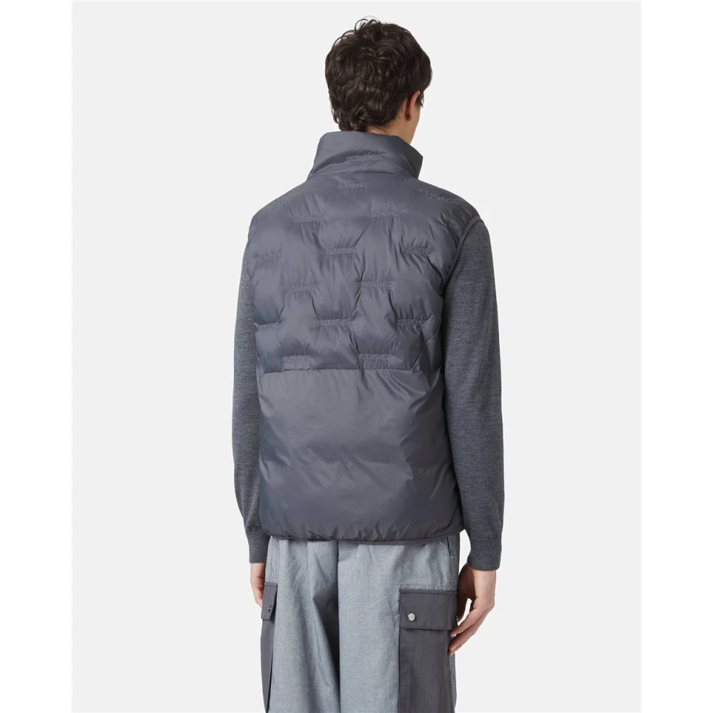 Iceberg Nylon vest met borduurwerk Gray Heren