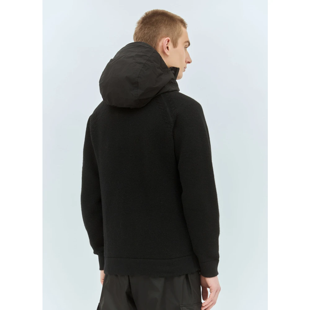 C.P. Company Gebreide cardigan met capuchon Black Heren